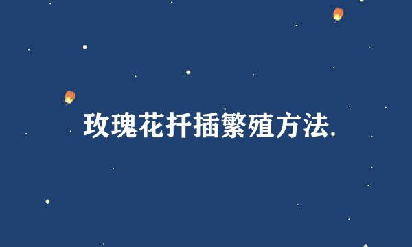 玫瑰花扦插繁殖方法
