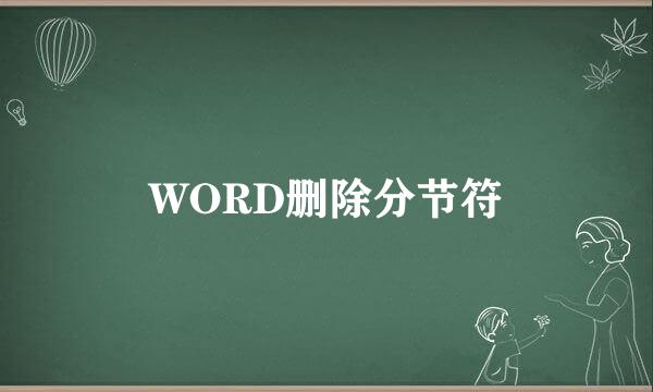 WORD删除分节符