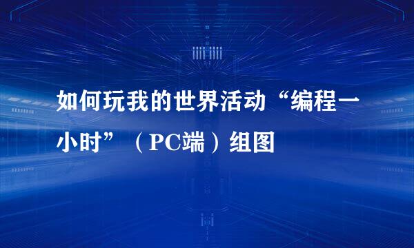 如何玩我的世界活动“编程一小时”（PC端）组图