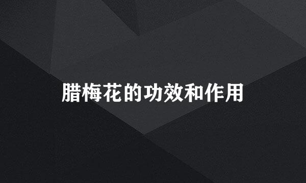 腊梅花的功效和作用