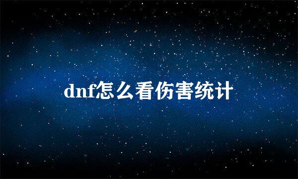 dnf怎么看伤害统计
