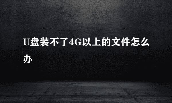 U盘装不了4G以上的文件怎么办