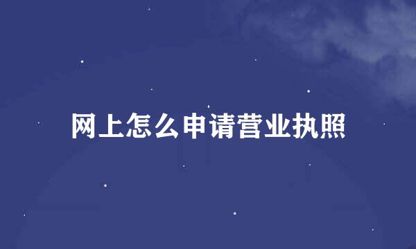网上怎么申请营业执照