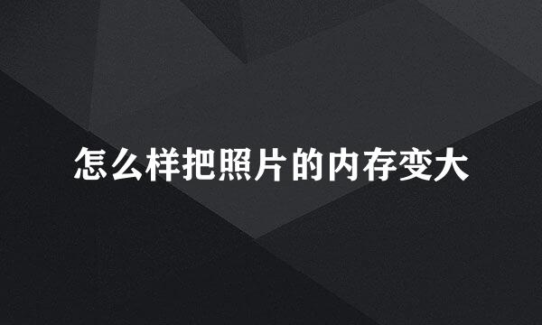 怎么样把照片的内存变大
