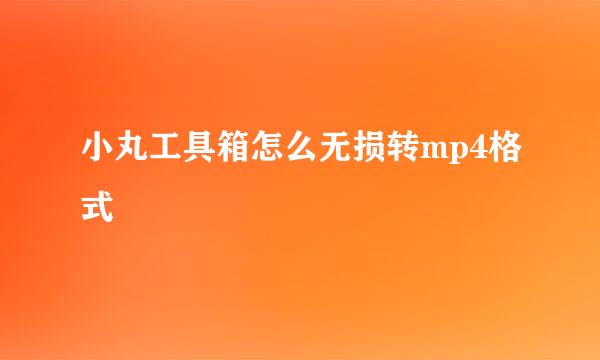 小丸工具箱怎么无损转mp4格式