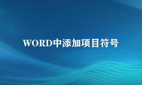 WORD中添加项目符号