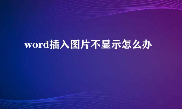 word插入图片不显示怎么办