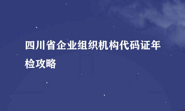 四川省企业组织机构代码证年检攻略