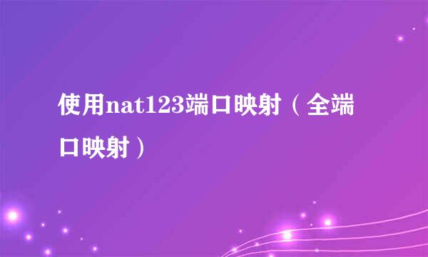 使用nat123端口映射（全端口映射）