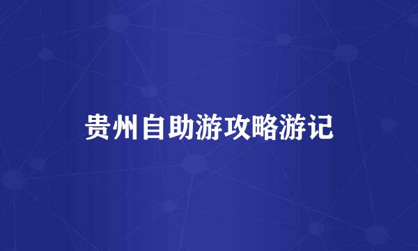 贵州自助游攻略游记
