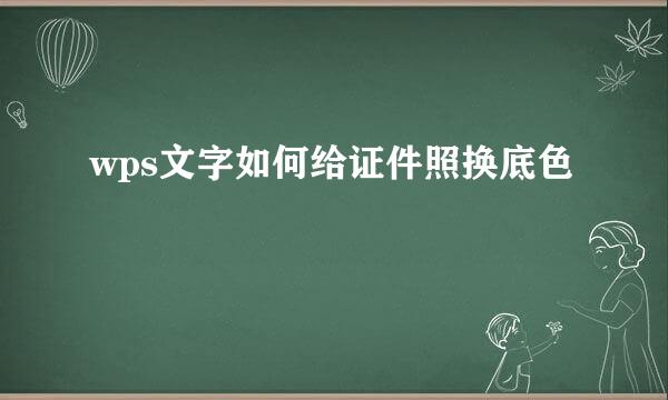wps文字如何给证件照换底色