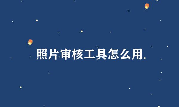 照片审核工具怎么用
