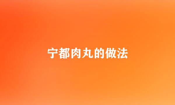 宁都肉丸的做法