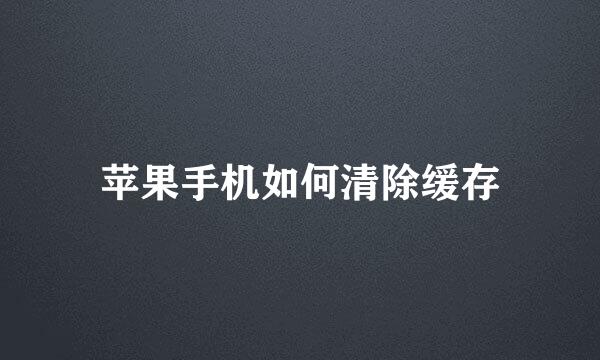 苹果手机如何清除缓存