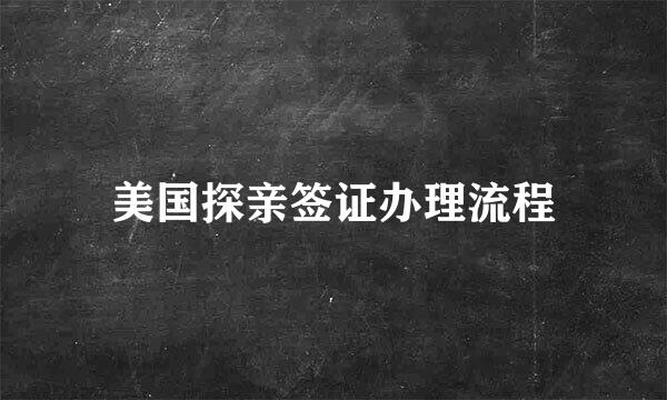 美国探亲签证办理流程