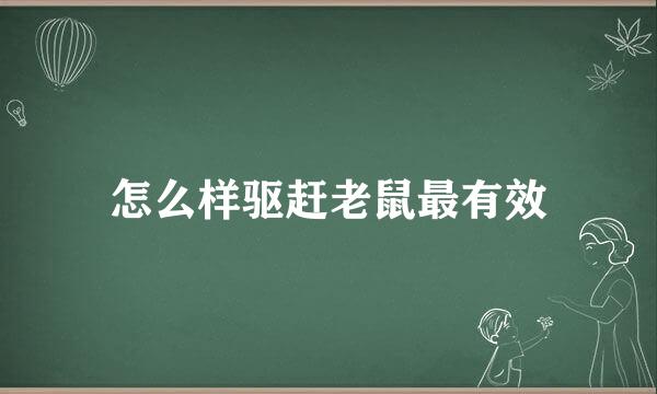 怎么样驱赶老鼠最有效