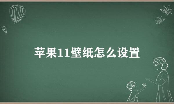 苹果11壁纸怎么设置