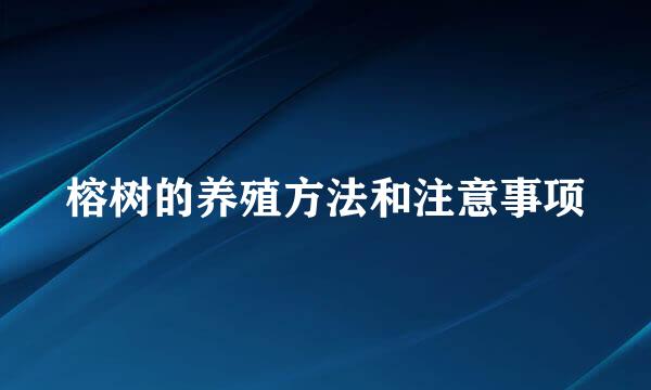 榕树的养殖方法和注意事项