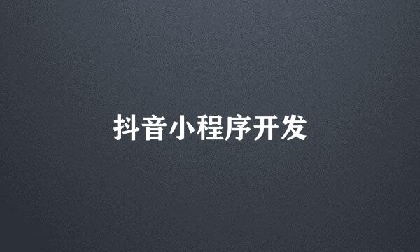 抖音小程序开发