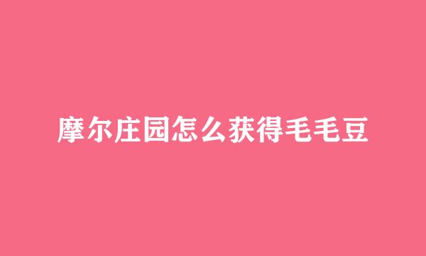 摩尔庄园怎么获得毛毛豆