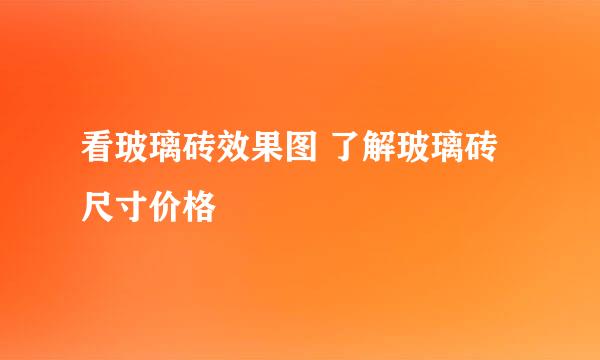看玻璃砖效果图 了解玻璃砖尺寸价格