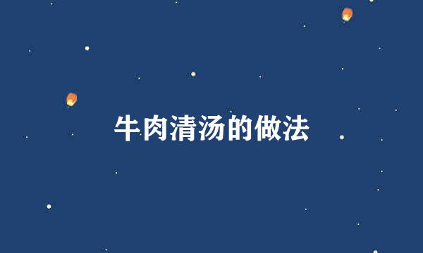 牛肉清汤的做法