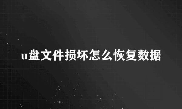 u盘文件损坏怎么恢复数据