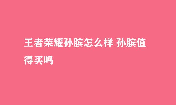 王者荣耀孙膑怎么样 孙膑值得买吗