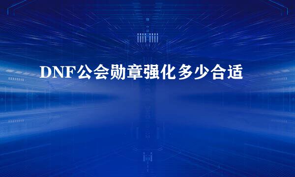 DNF公会勋章强化多少合适