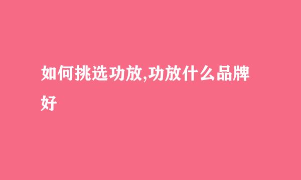 如何挑选功放,功放什么品牌好