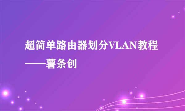 超简单路由器划分VLAN教程——薯条创