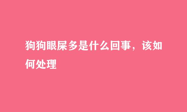 狗狗眼屎多是什么回事，该如何处理