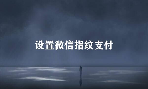 设置微信指纹支付