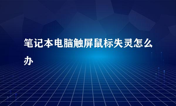笔记本电脑触屏鼠标失灵怎么办