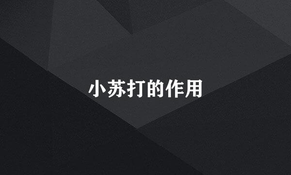 小苏打的作用