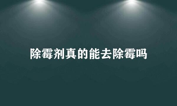 除霉剂真的能去除霉吗