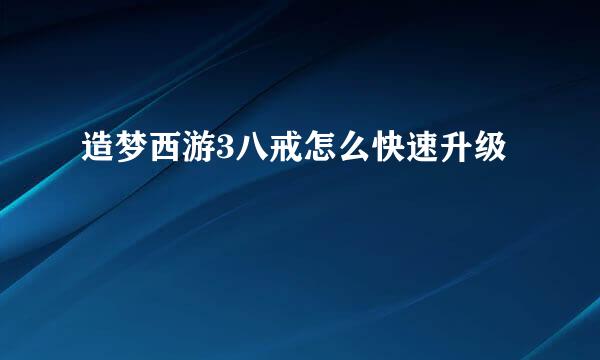 造梦西游3八戒怎么快速升级