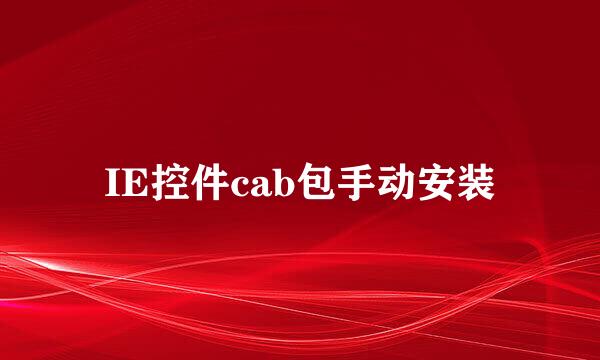 IE控件cab包手动安装