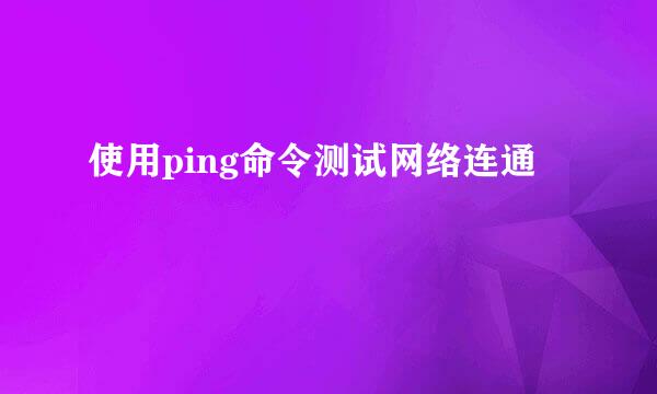 使用ping命令测试网络连通