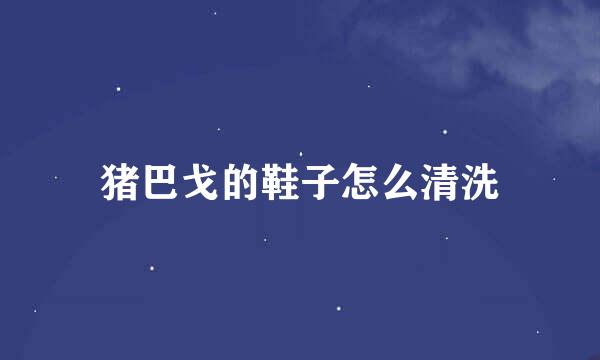 猪巴戈的鞋子怎么清洗