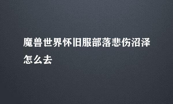 魔兽世界怀旧服部落悲伤沼泽怎么去