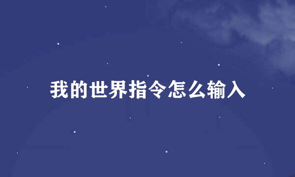 我的世界指令怎么输入