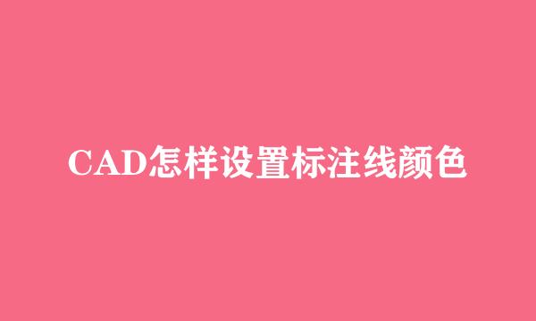 CAD怎样设置标注线颜色