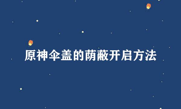原神伞盖的荫蔽开启方法