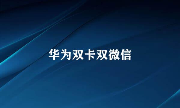 华为双卡双微信