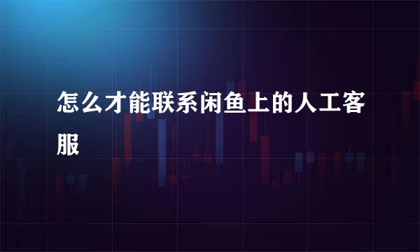 怎么才能联系闲鱼上的人工客服