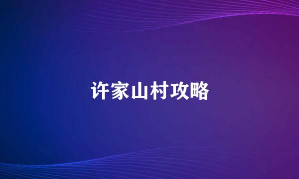 许家山村攻略
