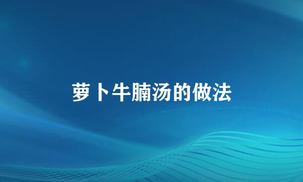 萝卜牛腩汤的做法