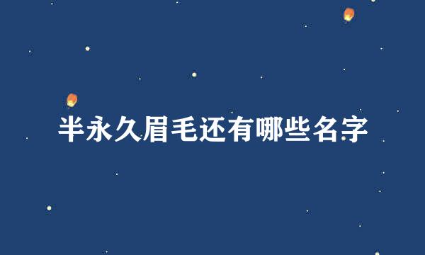 半永久眉毛还有哪些名字