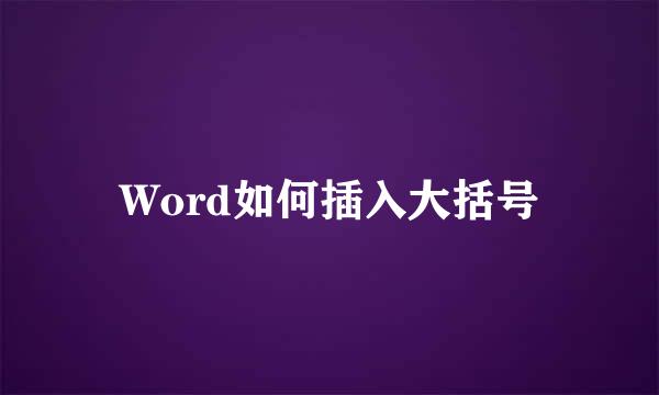 Word如何插入大括号